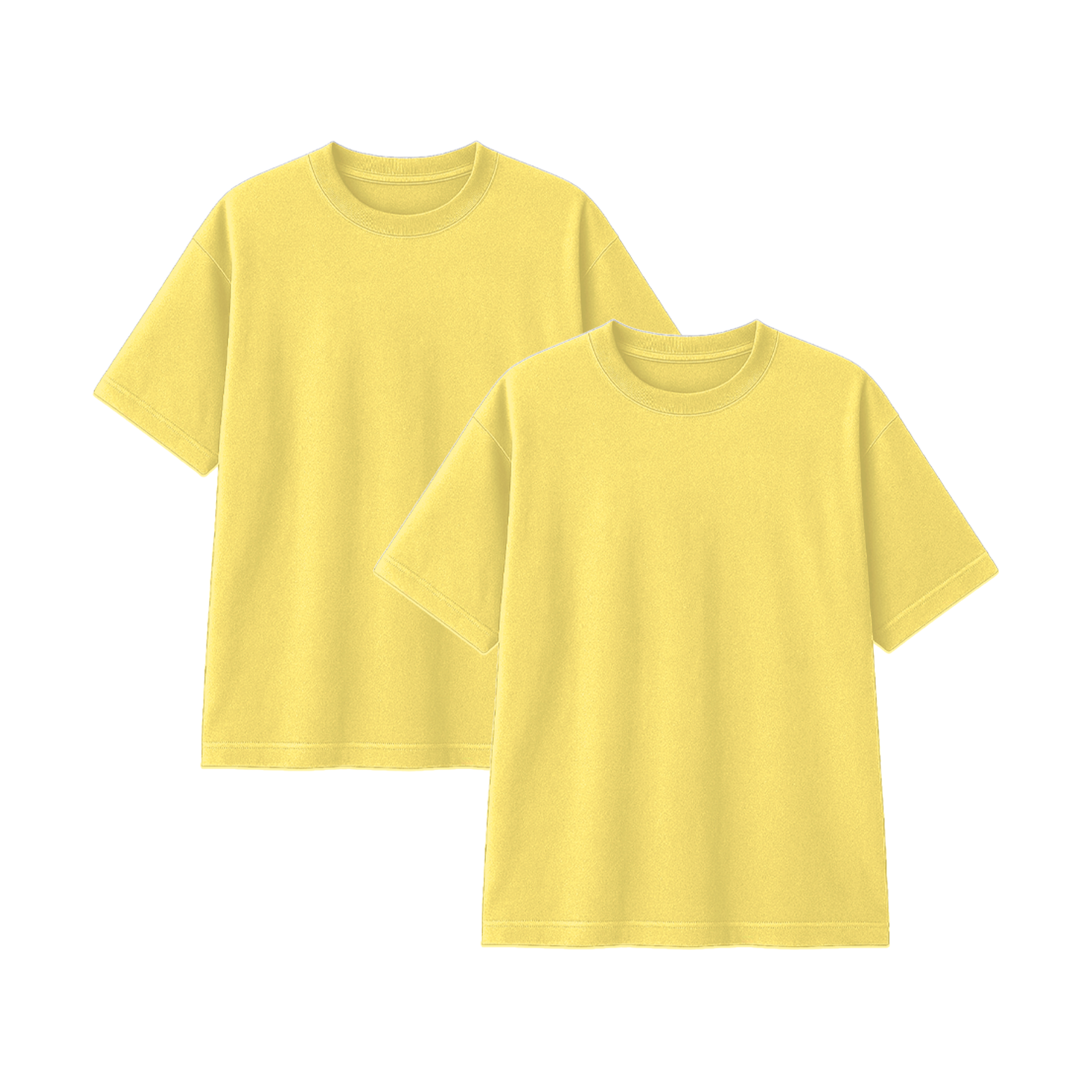 Pack 2 Polos Oversize Color Amarillo Cielo 100% Algodon