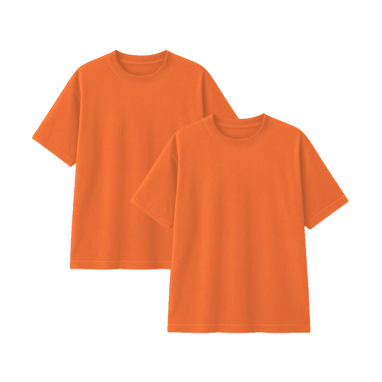 Pack 2 Polos Oversize Color Naranja 100% Algodon