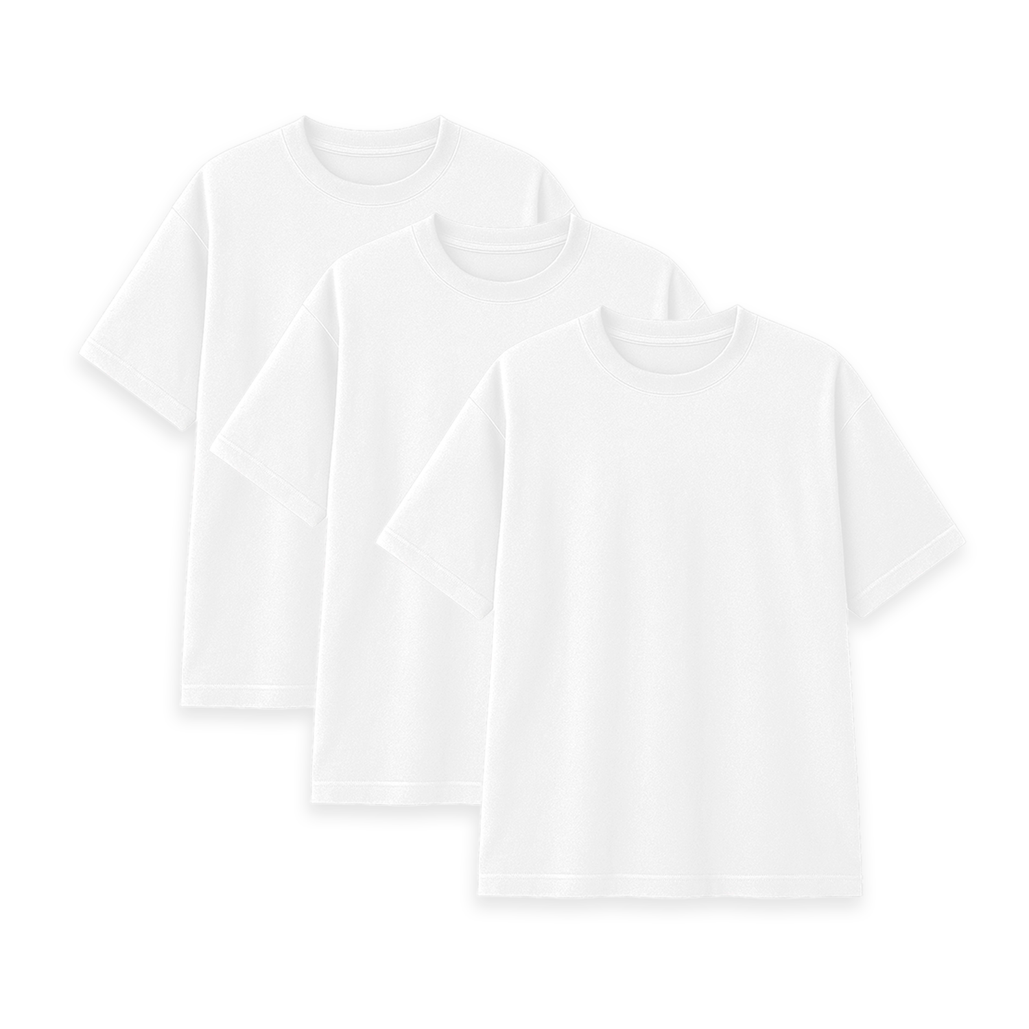 Pack 3 Polos Oversize Color Perla 100% Algodon