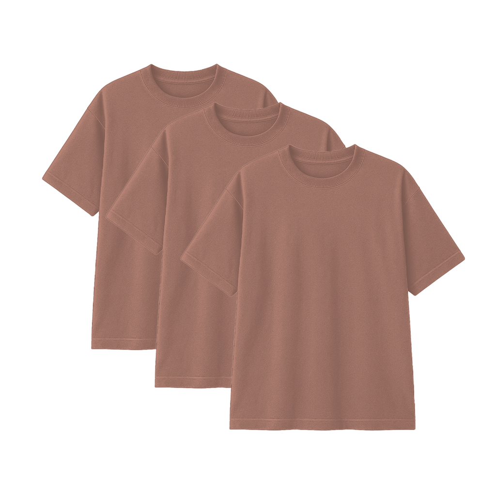 Pack 3 Polos Oversize Color Topo 100% Algodon