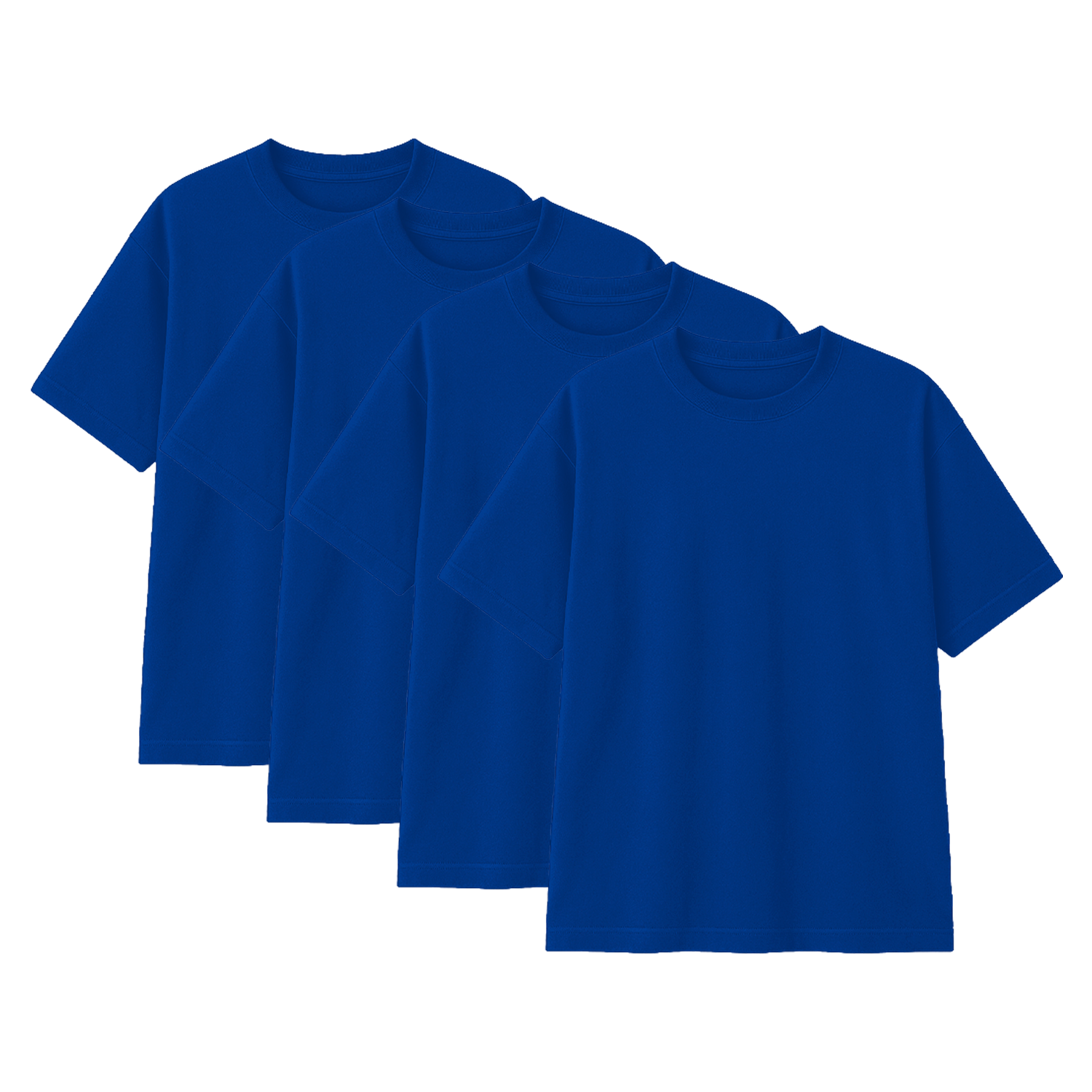 Pack 10 Polos Oversize Color Azul Electrico 100% Algodon