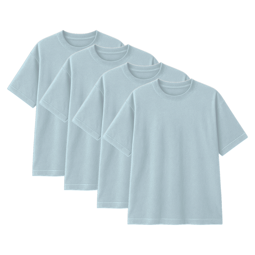 Pack 10 Polos Oversize Color Celeste Bebe 100% Algodon