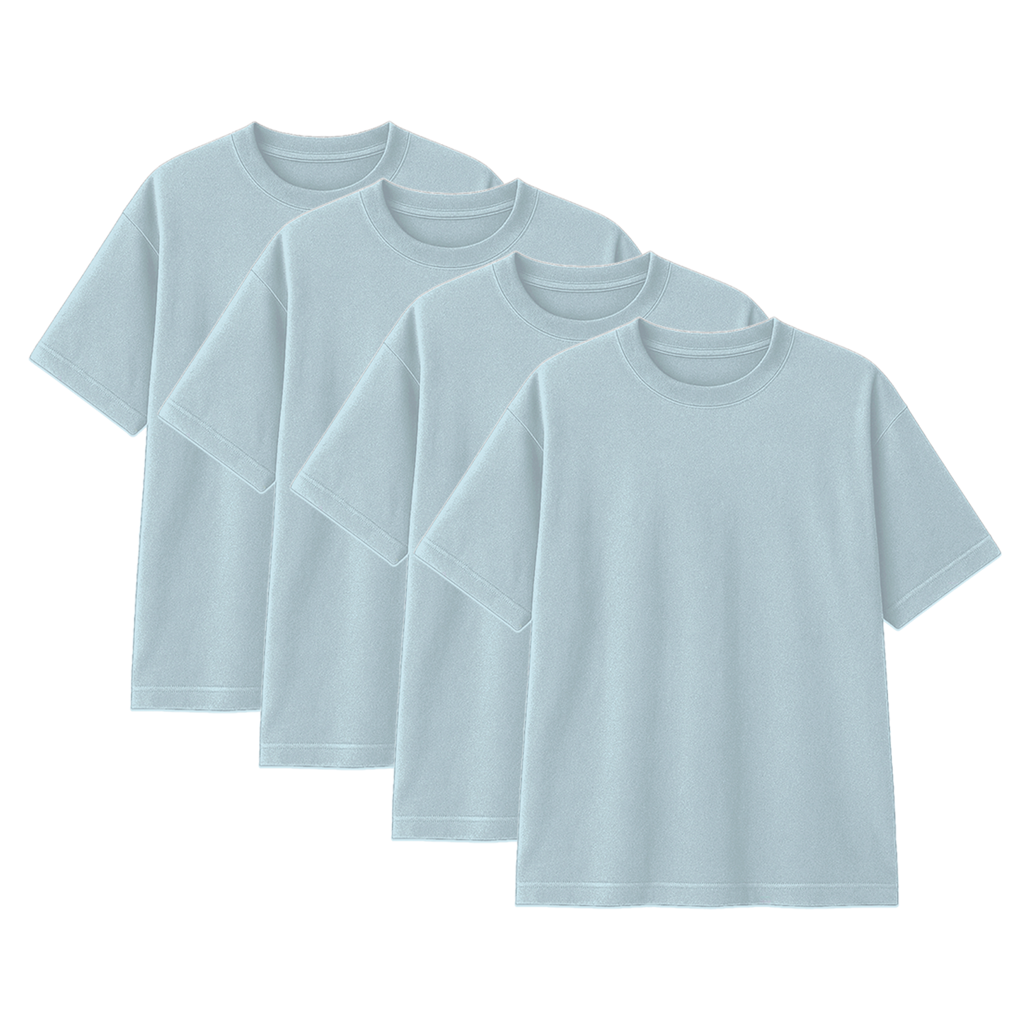 Pack 10 Polos Oversize Color Celeste Bebe 100% Algodon