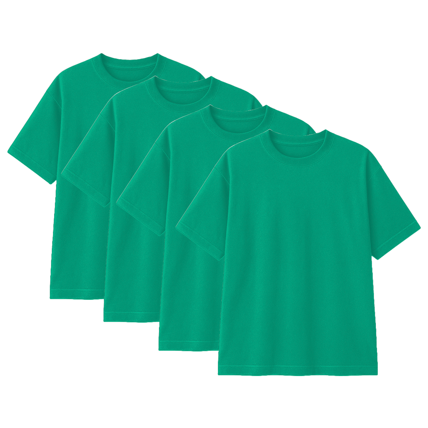 Pack 10 Polos Oversize Color Verde Jade 100% Algodon