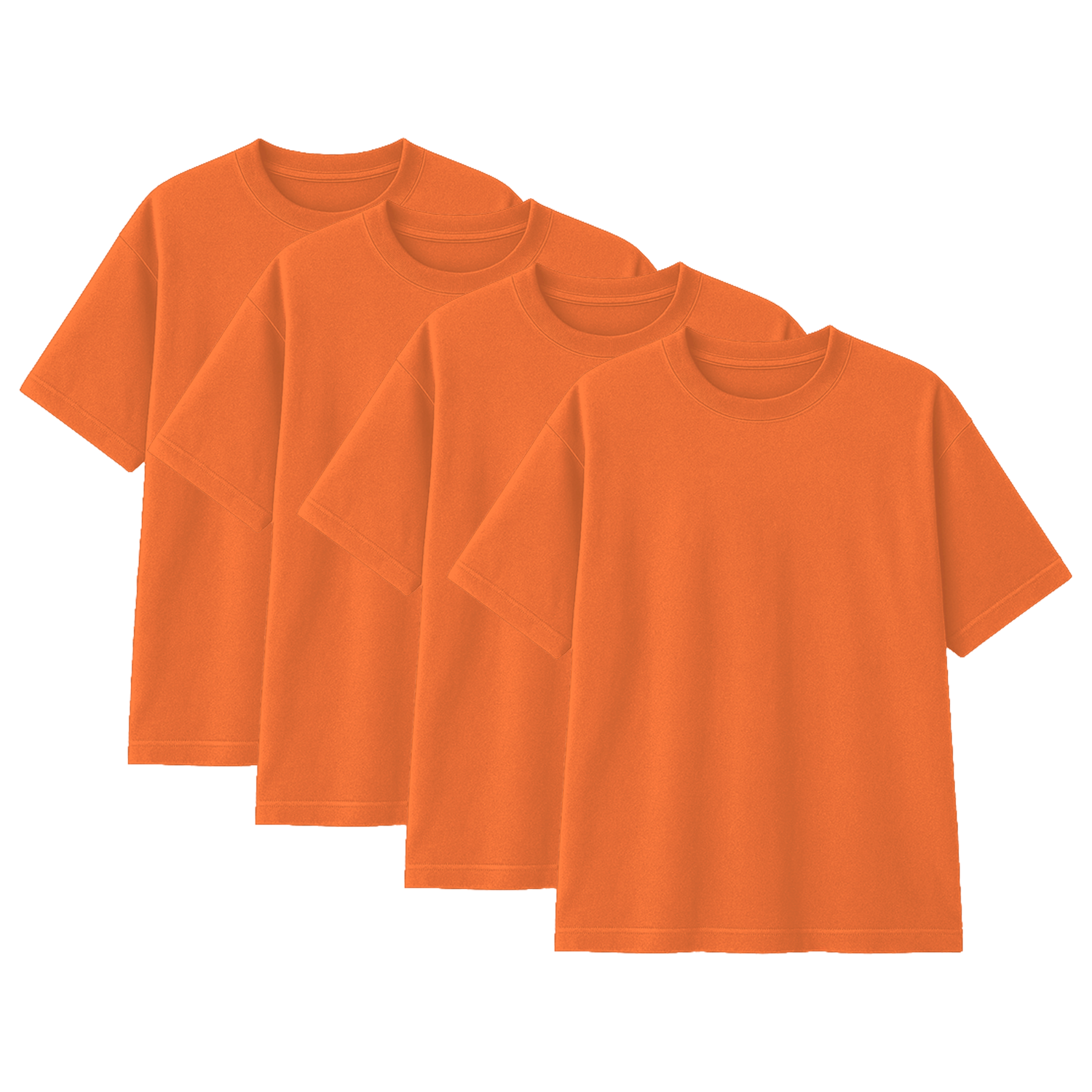 Pack 10 Polos Oversize Color Naranja 100% Algodon