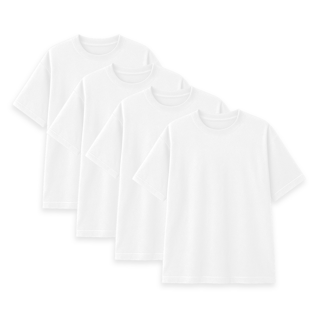 Pack 10 Polos Oversize Color Perla 100% Algodon