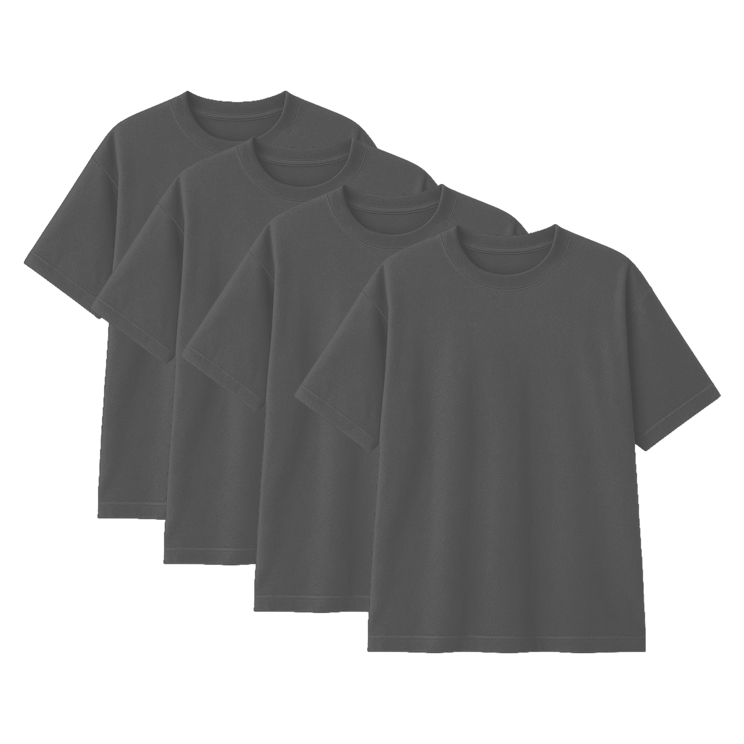 Pack 10 Polos Oversize Color Plomo 100% Algodon