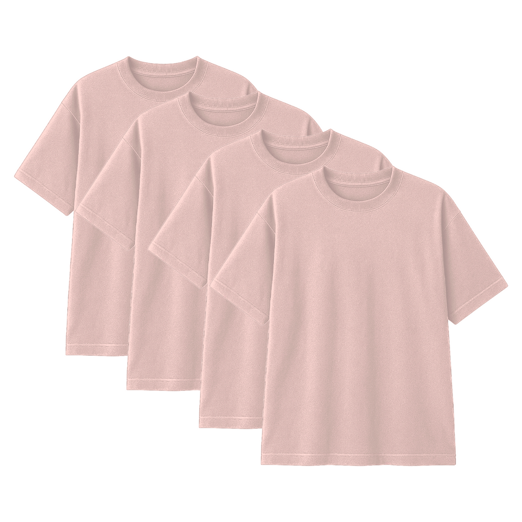 Pack 10 Polos Oversize Color Palo Rosa 100% Algodon