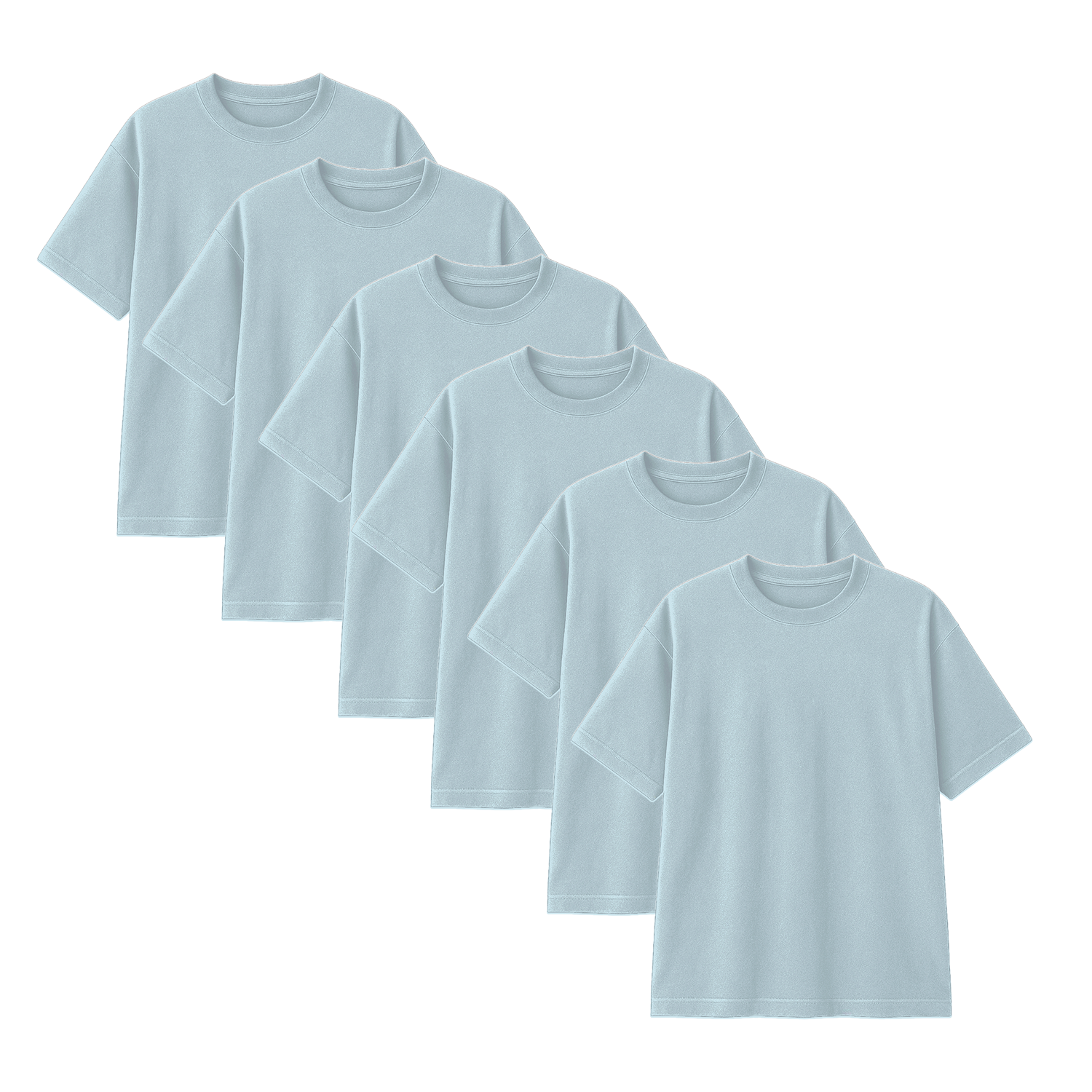 Pack 10 Polos Oversize Color Celeste Bebe 100% Algodon