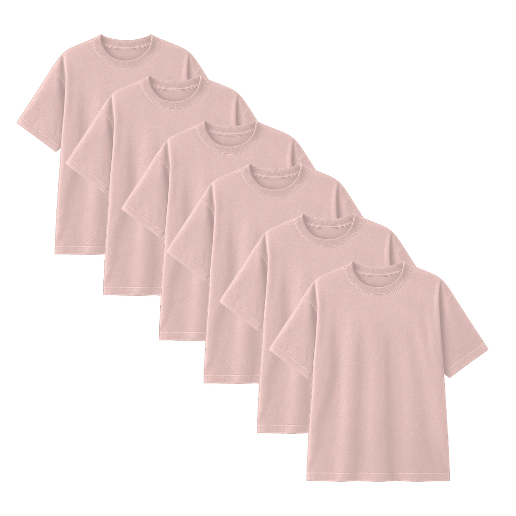 Pack 10 Polos Oversize Color Palo Rosa 100% Algodon