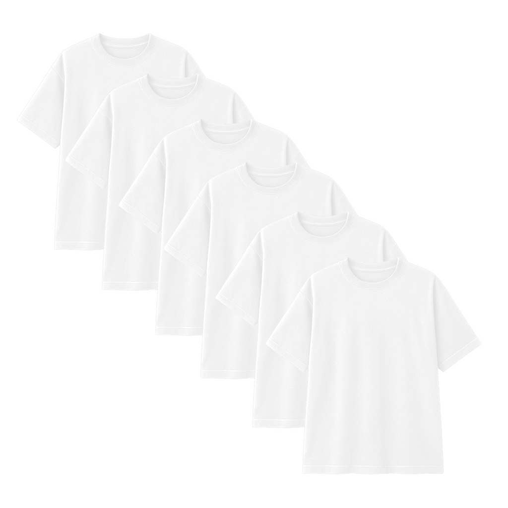 Pack 10 Polos Oversize Color Perla 100% Algodon