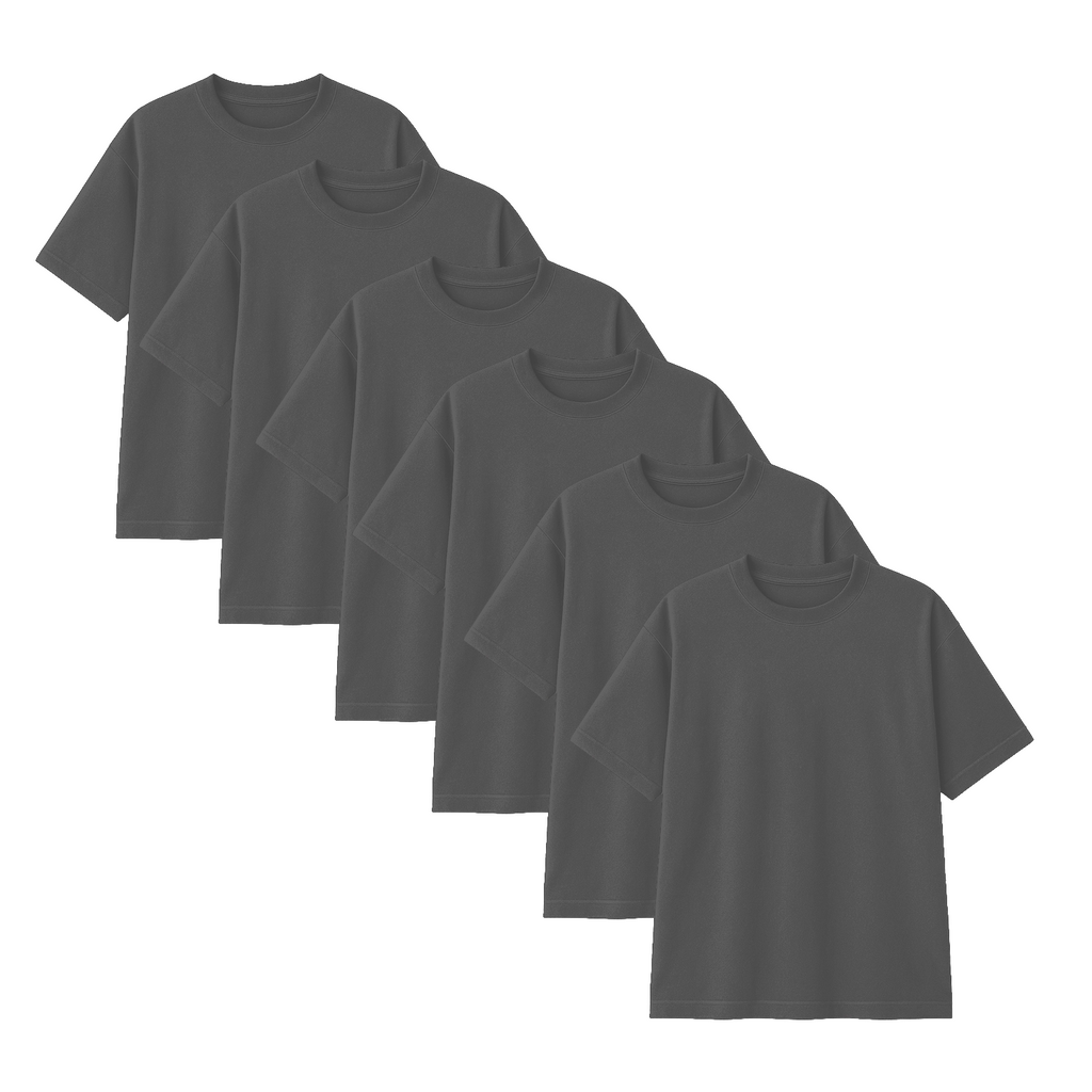 Pack 10 Polos Oversize Color Plomo 100% Algodon