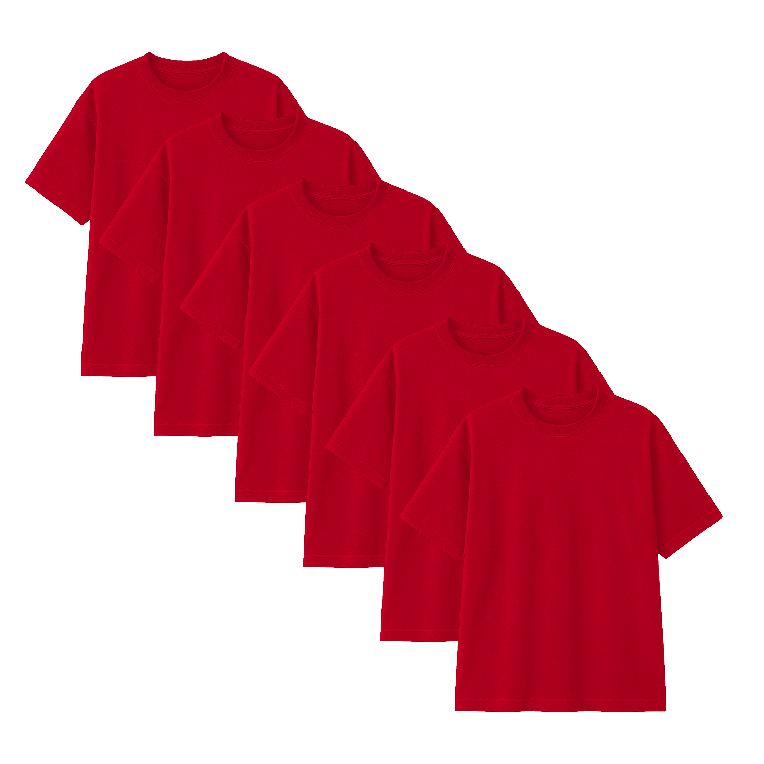 Pack 10 Polos Oversize Color Rojo 100% Algodon