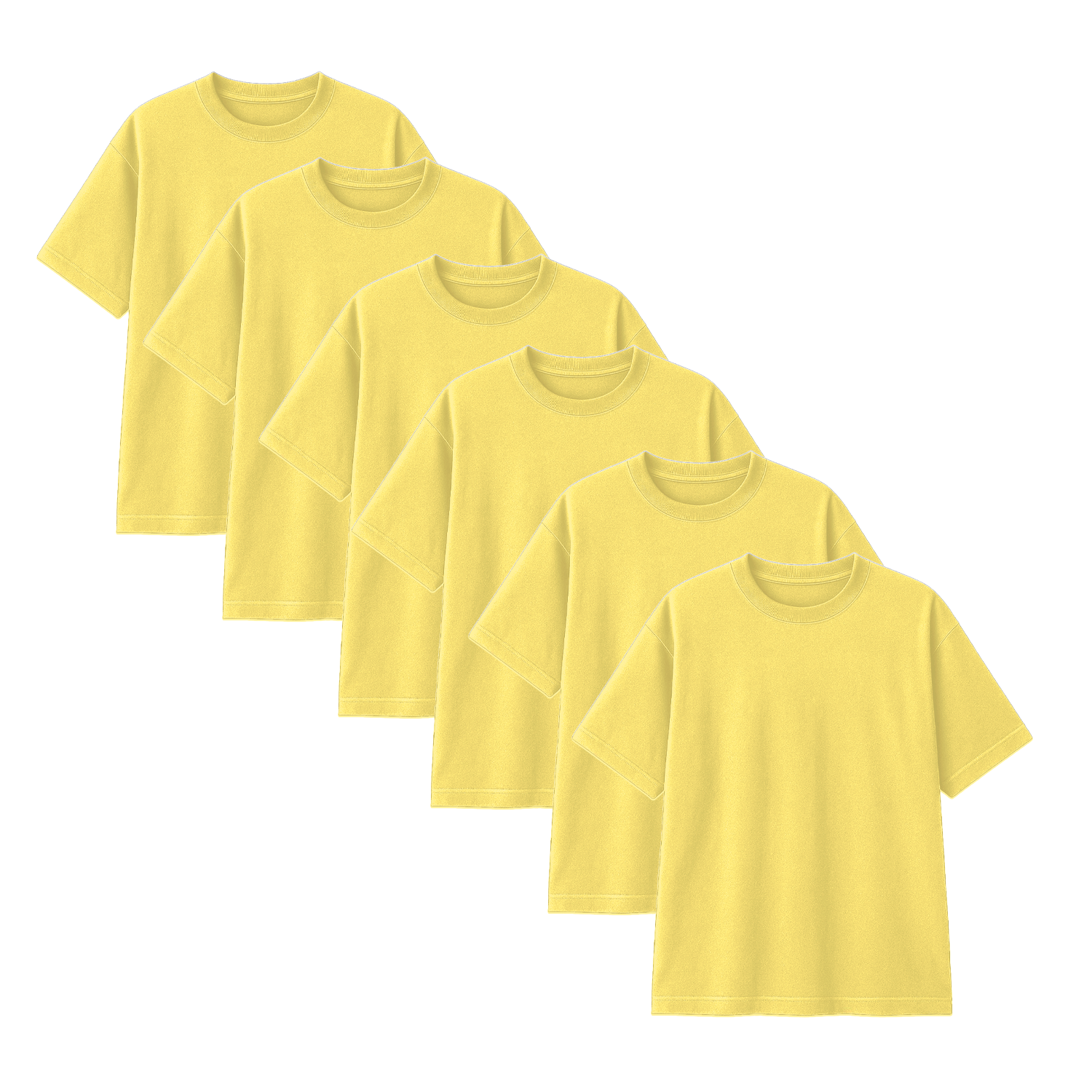Pack 10 Polos Oversize Color Amarillo Cielo 100% Algodon