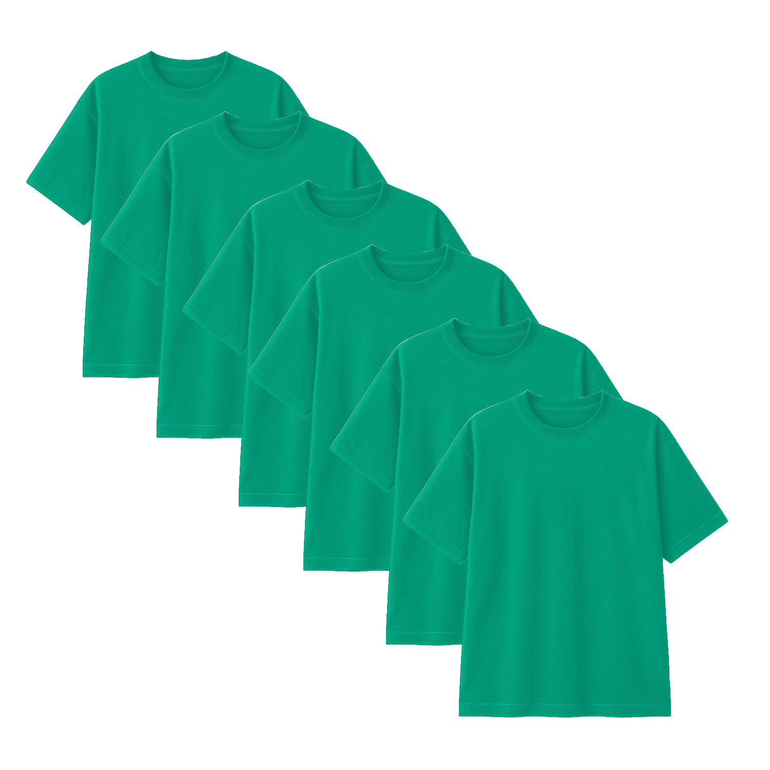 Pack 10 Polos Oversize Color Verde Jade 100% Algodon