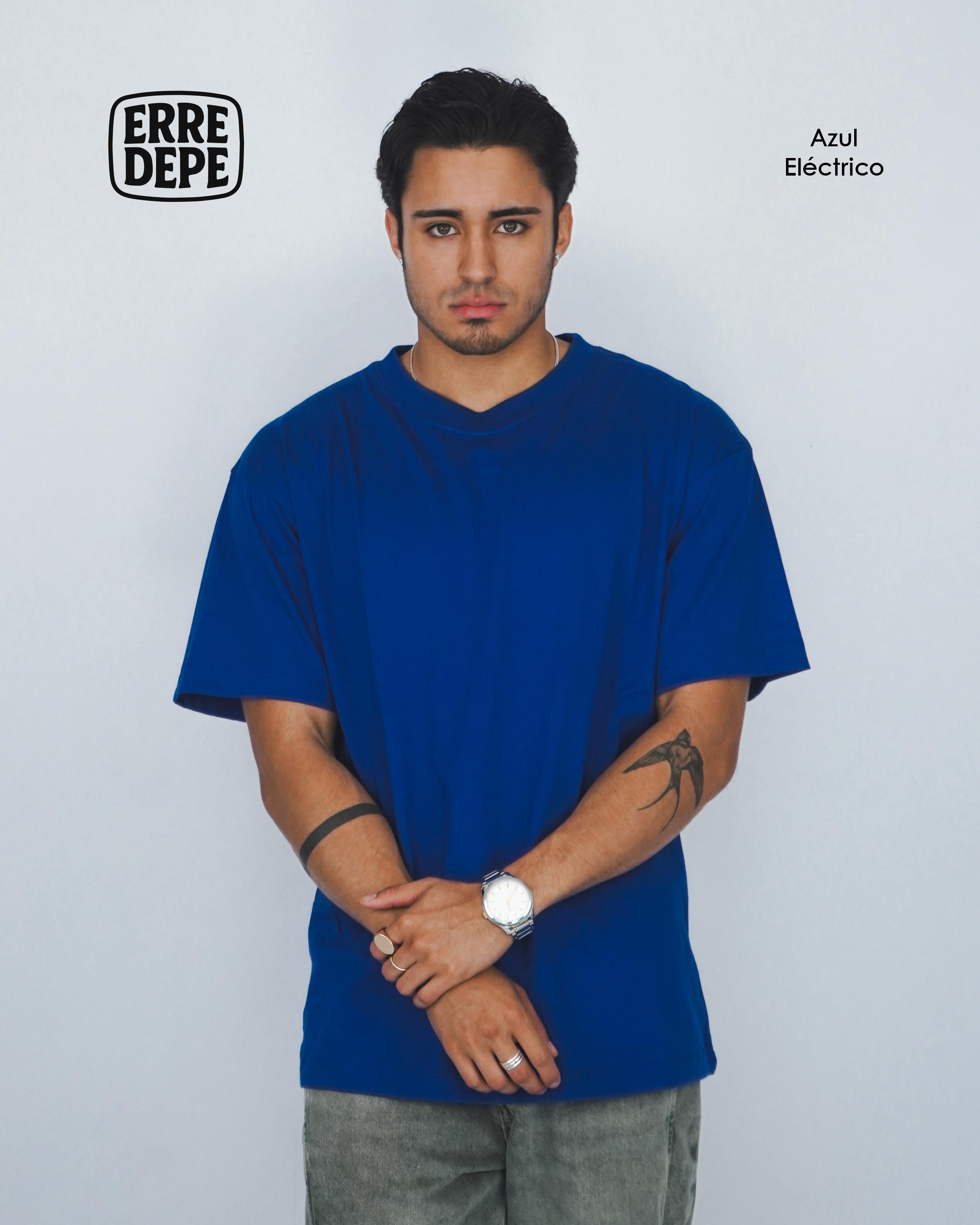 Pack 10 Polos Oversize Color Azul Electrico 100% Algodon