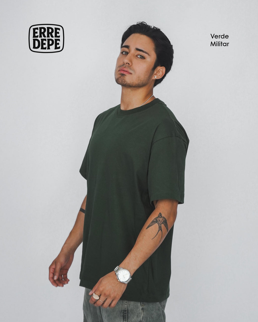 Polo Oversize Verde Militar ERREDEPE 100% Algodon
