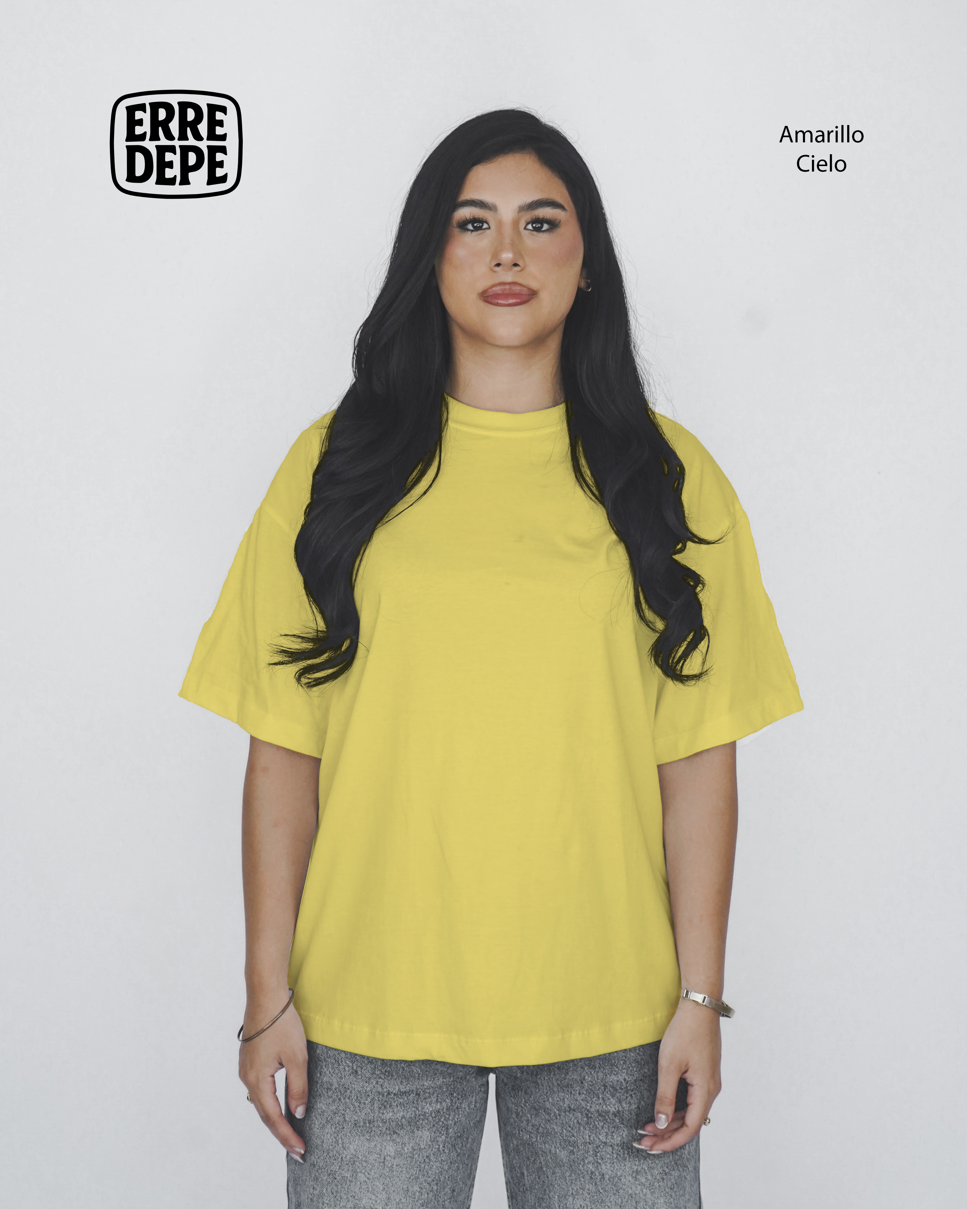 Pack 10 Polos Oversize Color Amarillo Cielo 100% Algodon