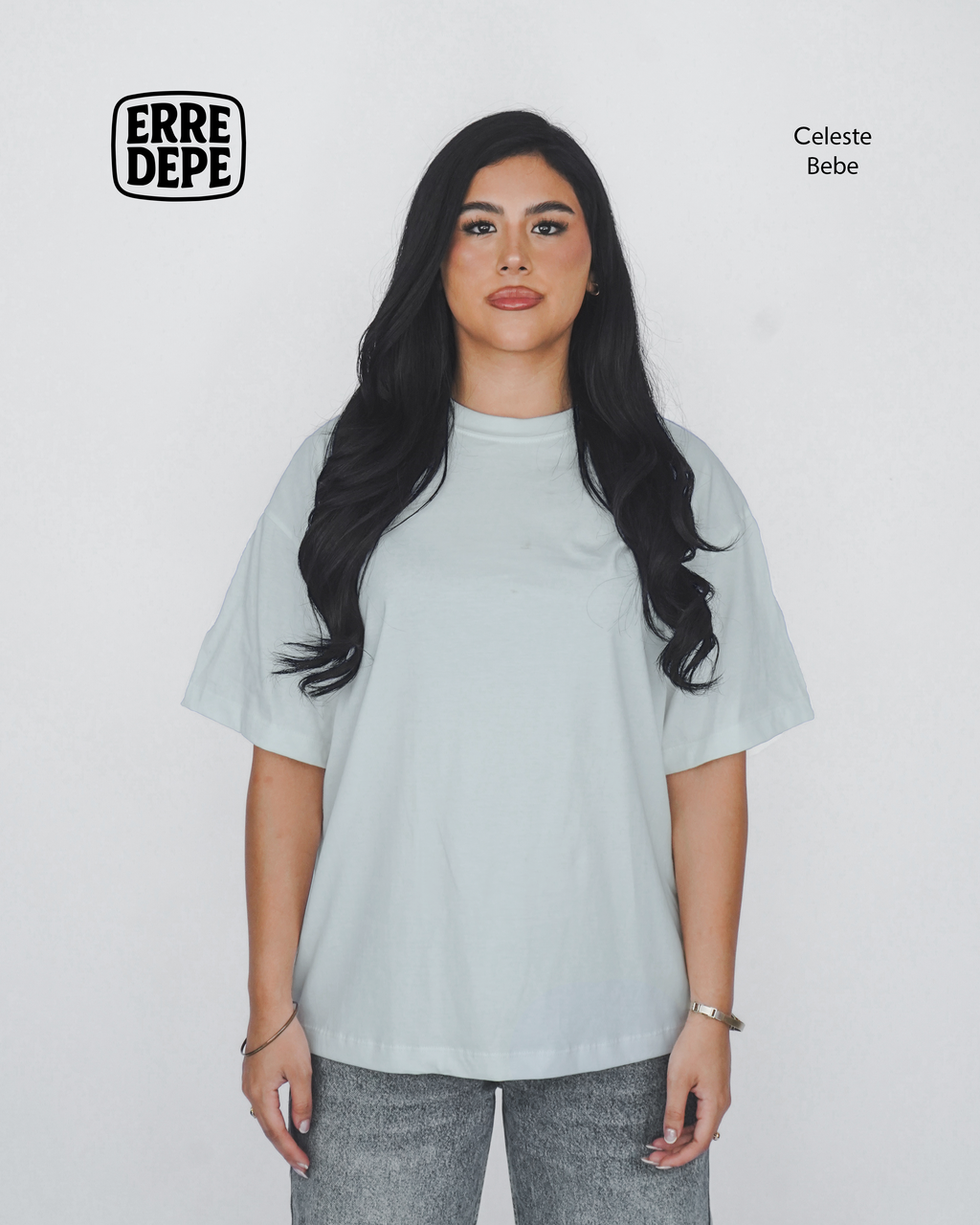 Pack 10 Polos Oversize Color Celeste Bebe 100% Algodon