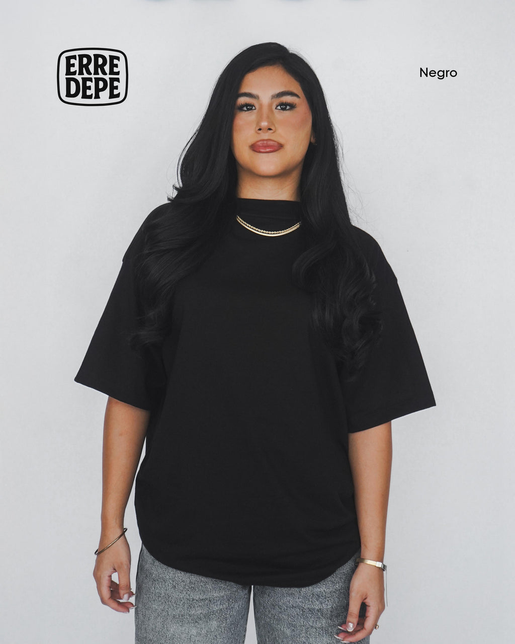 Pack 10 Polos Oversize Color Negro 100% Algodon