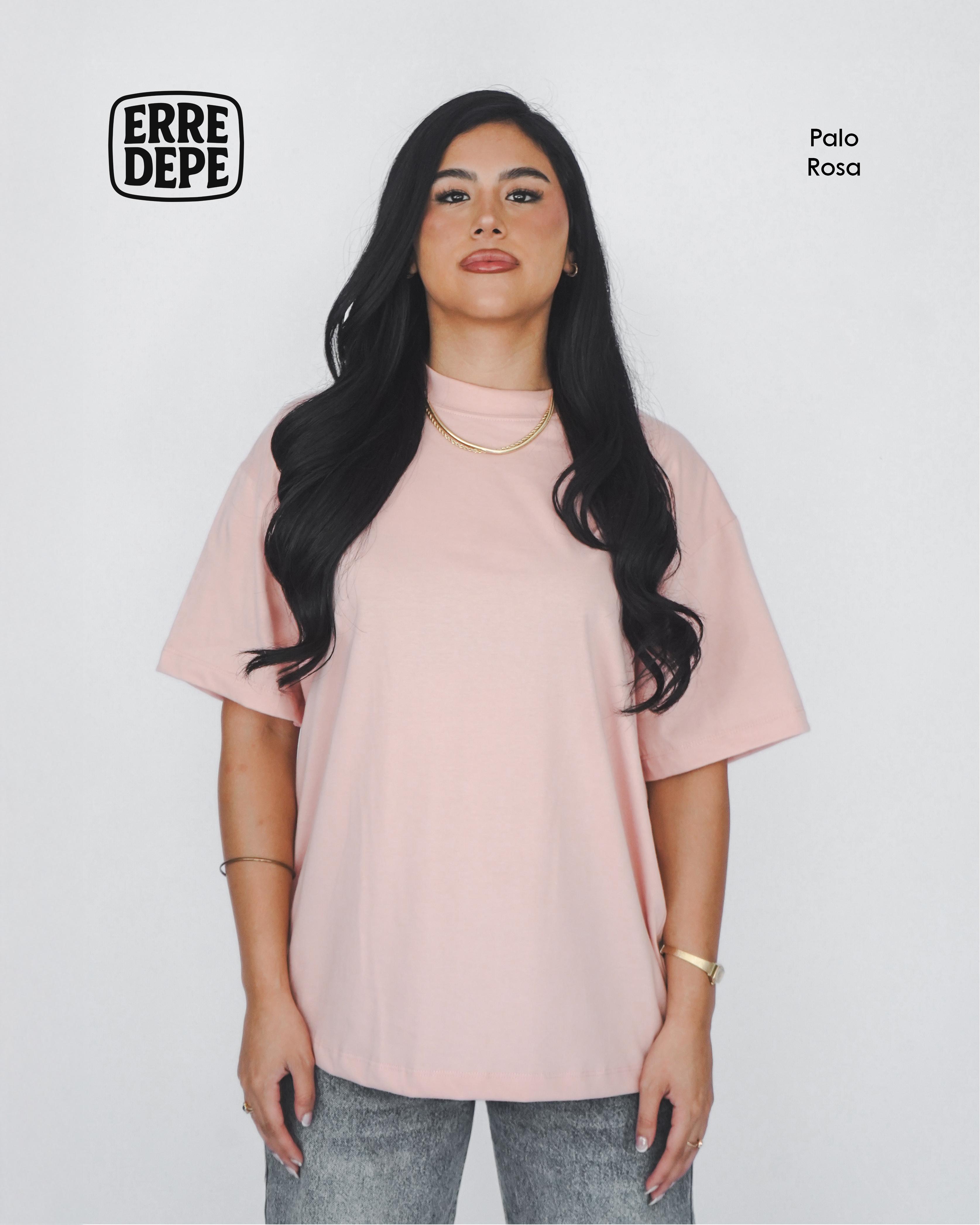 Pack 10 Polos Oversize Color Palo Rosa 100% Algodon