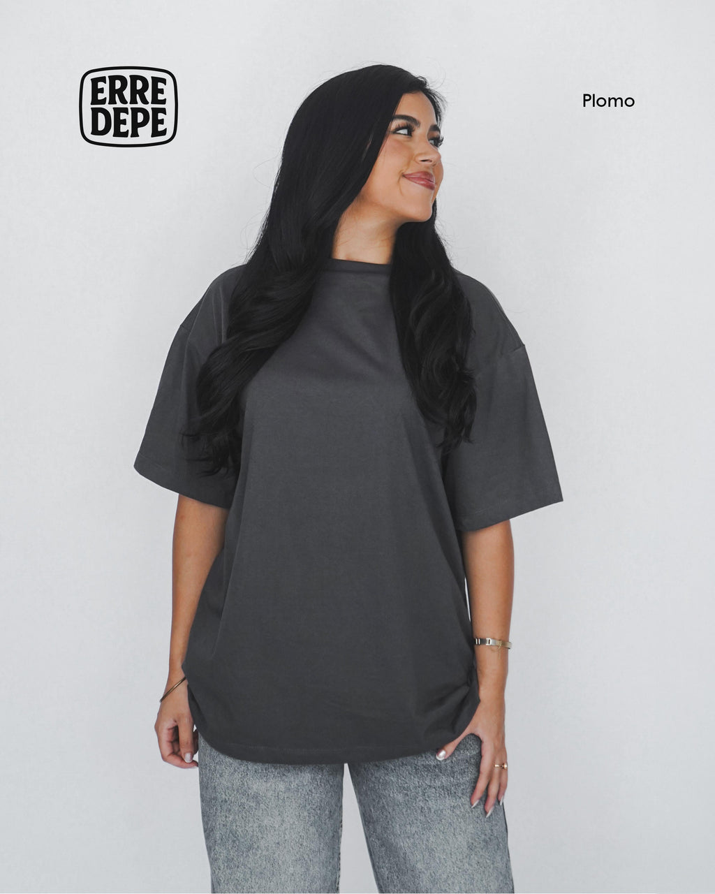 Pack 10 Polos Oversize Color Plomo 100% Algodon