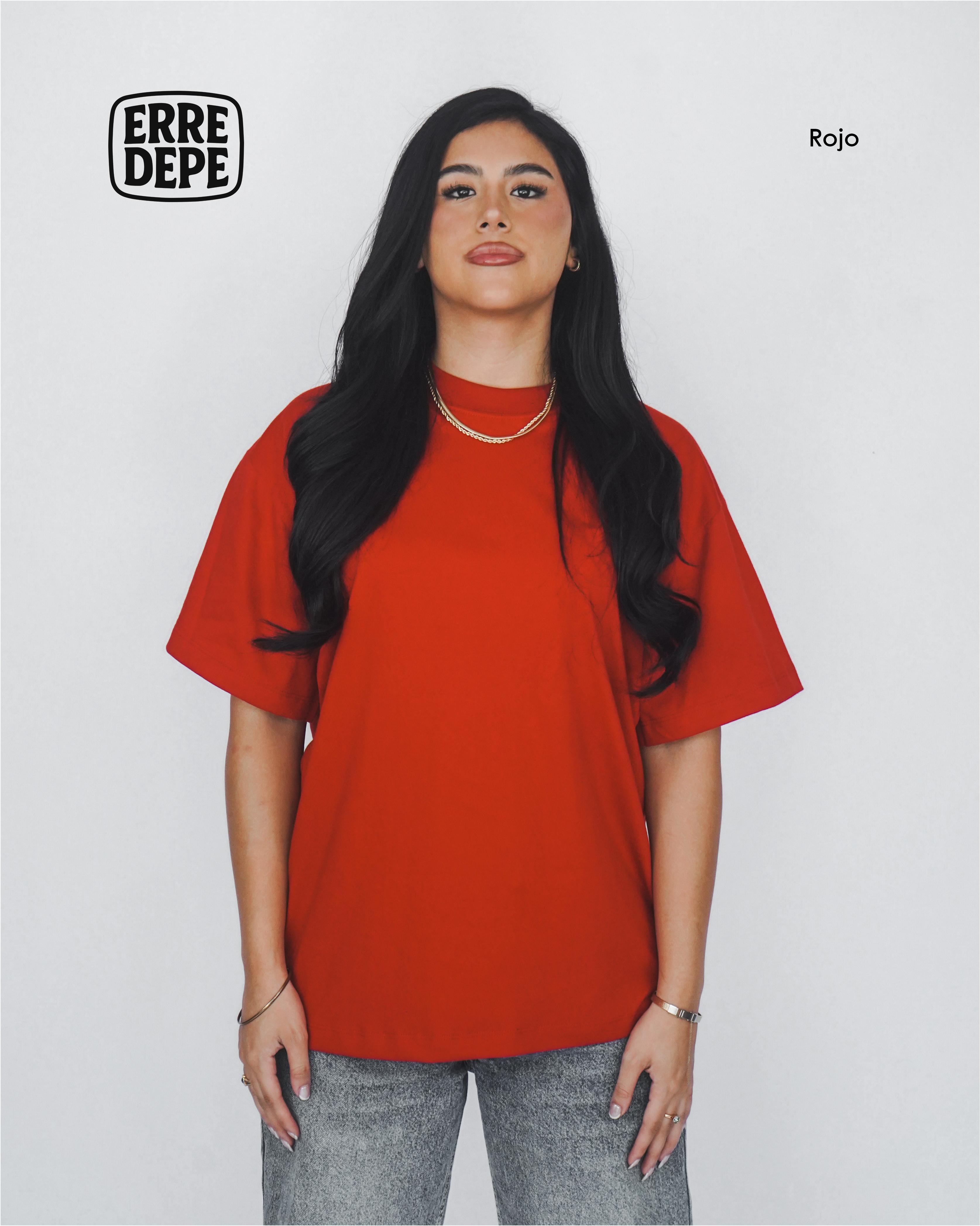 Pack 10 Polos Oversize Color Rojo 100% Algodon