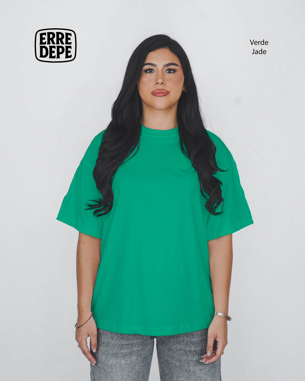 Pack 10 Polos Oversize Color Verde Jade 100% Algodon