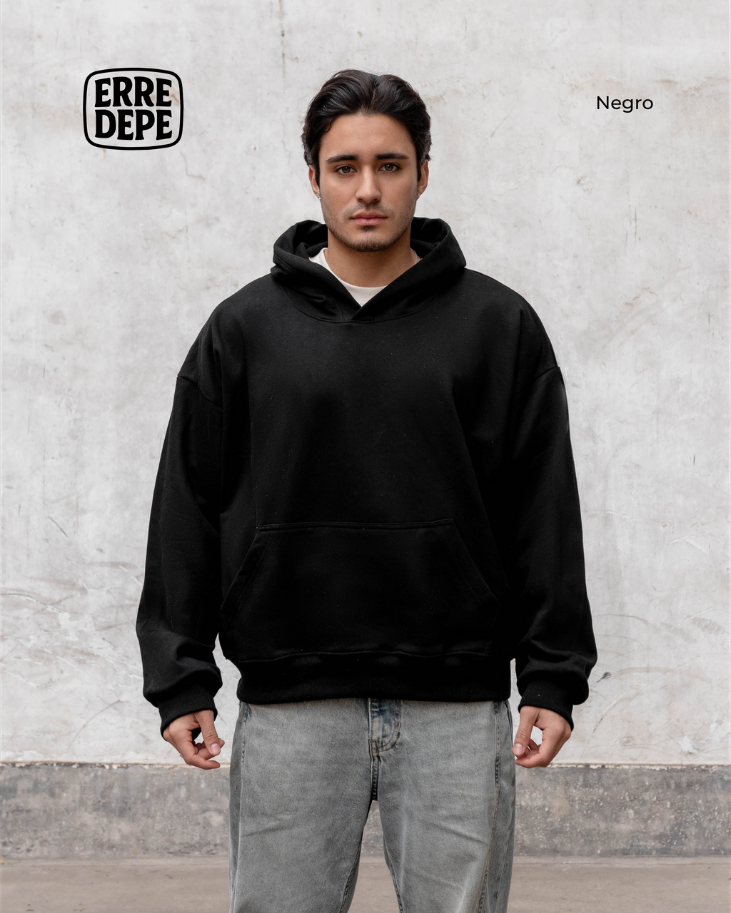 Pack x2 Polera Sudadera Hoodie Color Negro Unisex 100% Algodon