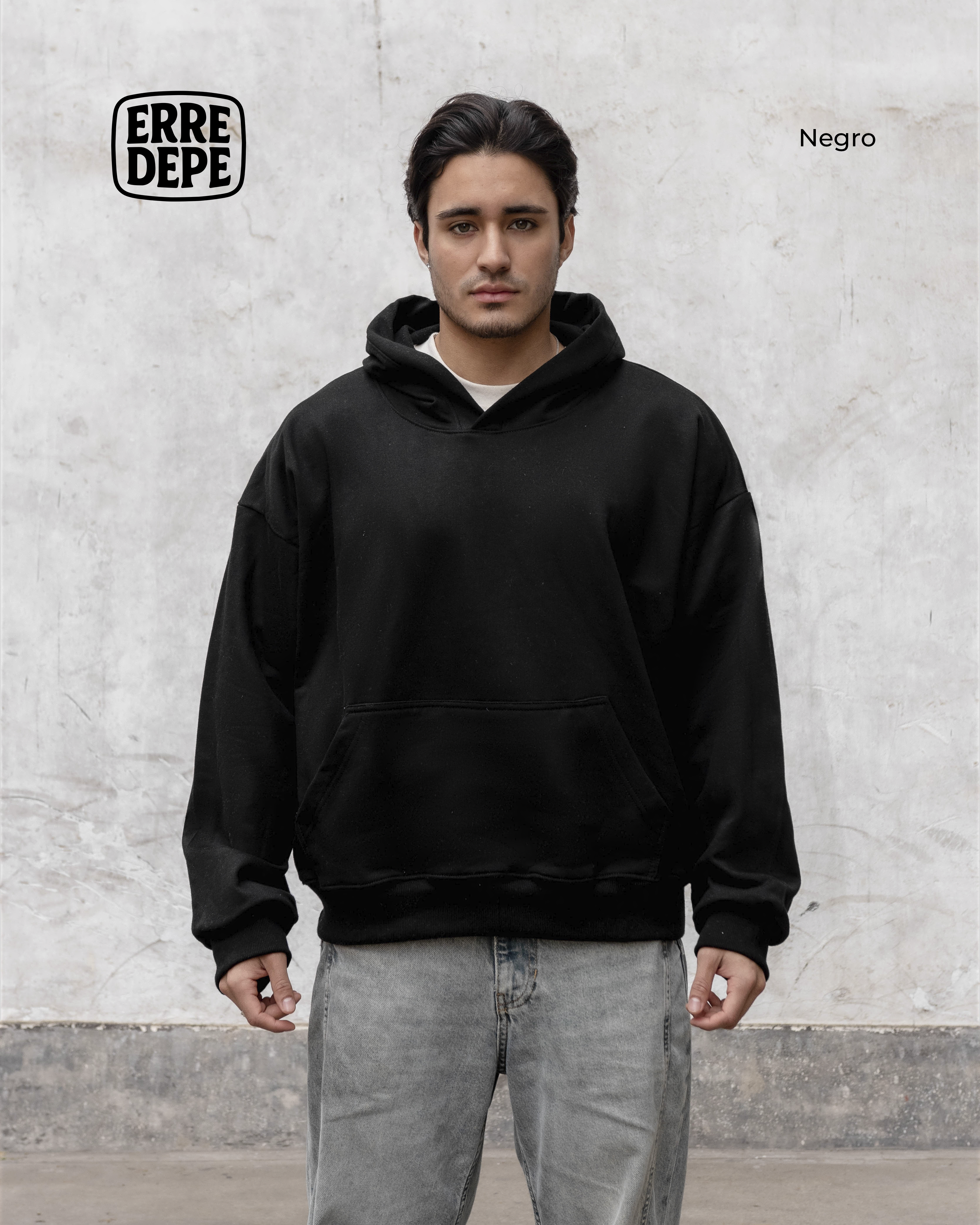 Polera Sudadera Hoodie Color Negro Unisex 100% Algodon
