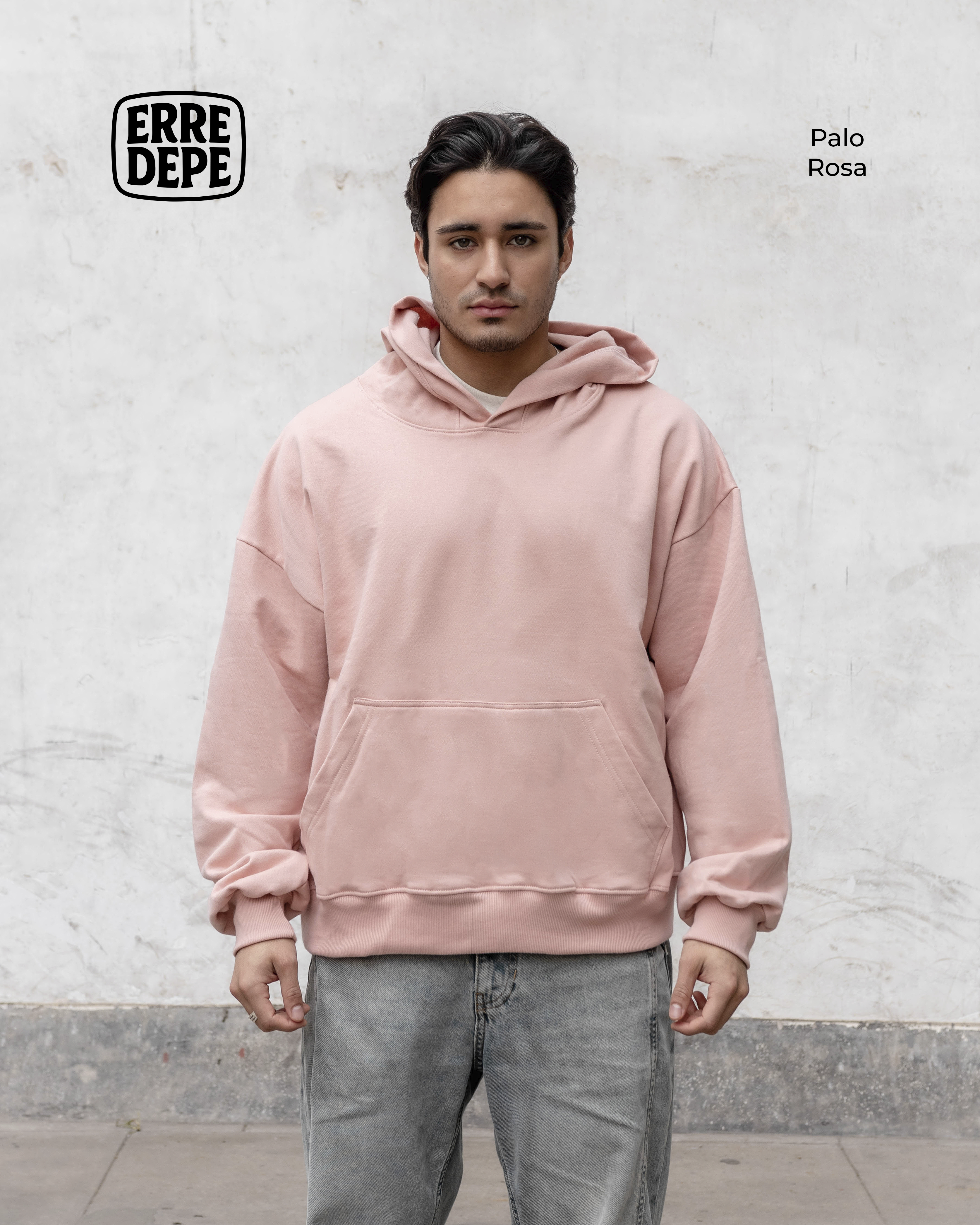 Polera Sudadera Hoodie Color Palo Rosa Unisex 100% Algodon