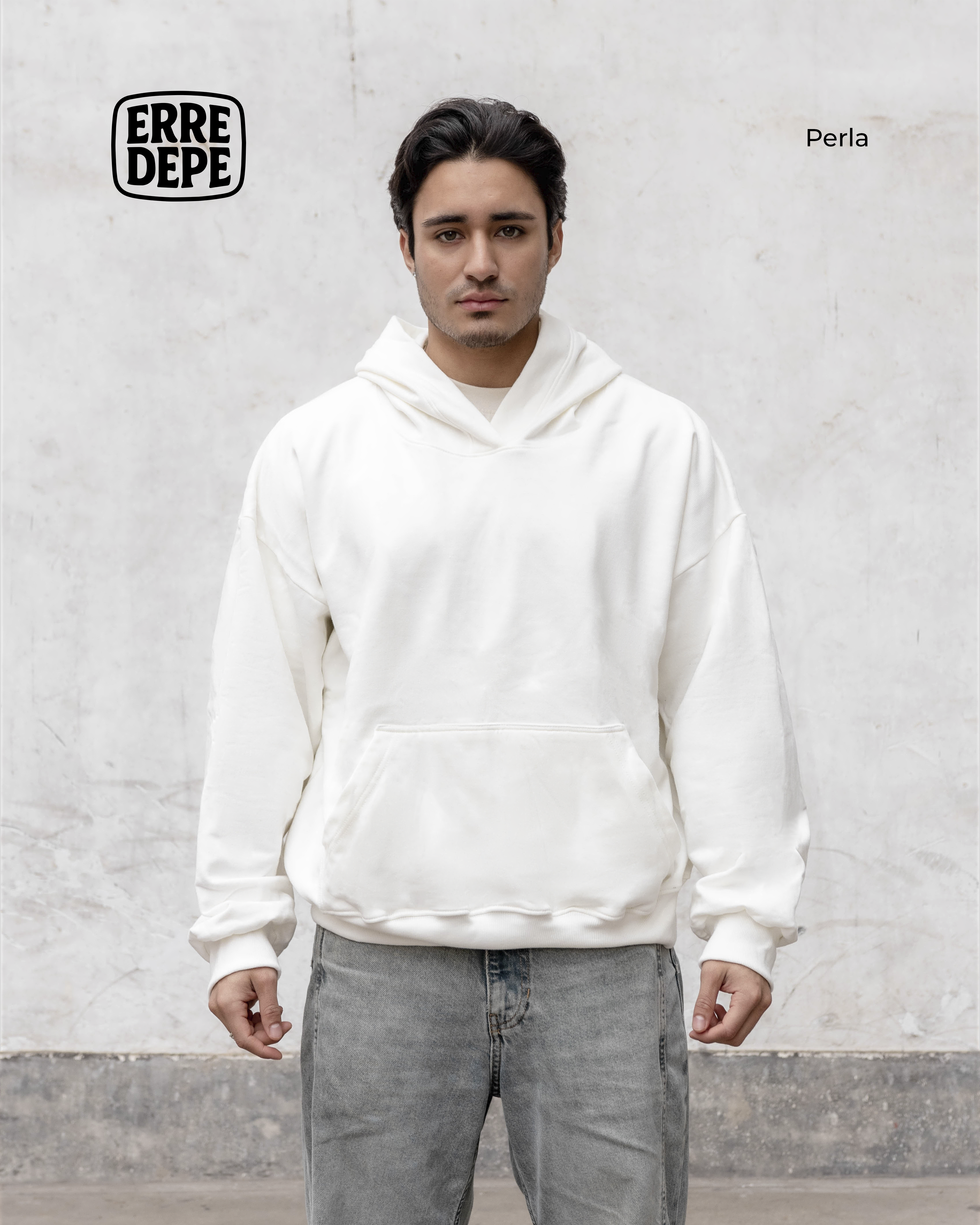 Polera Sudadera Hoodie Color Perla Unisex 100% Algodon
