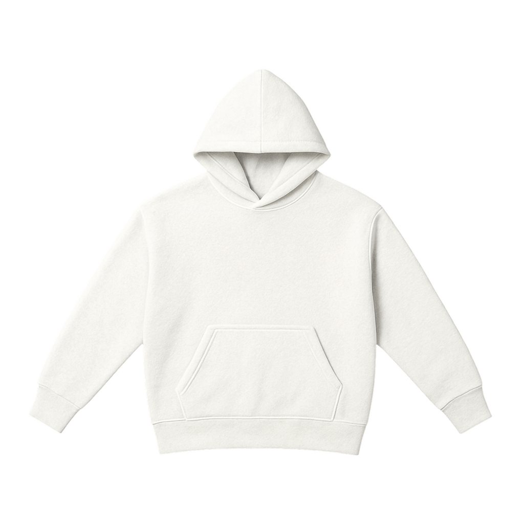 Pack x2 Polos Oversize Blanco 100% Algodón + x1 Polera Sudadera Hoodie Unisex 100% Algodon