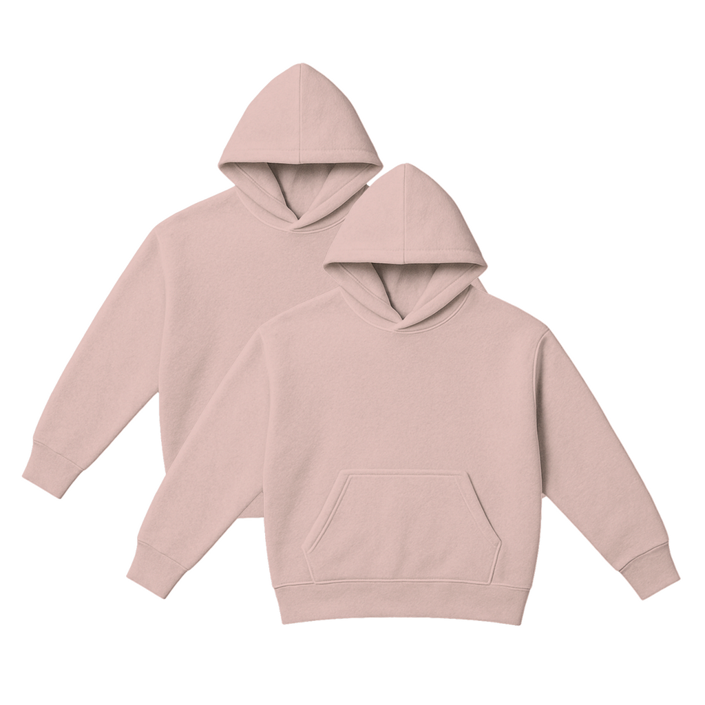 Pack x2 Polera Sudadera Hoodie Color Palo Rosa Unisex 100% Algodon