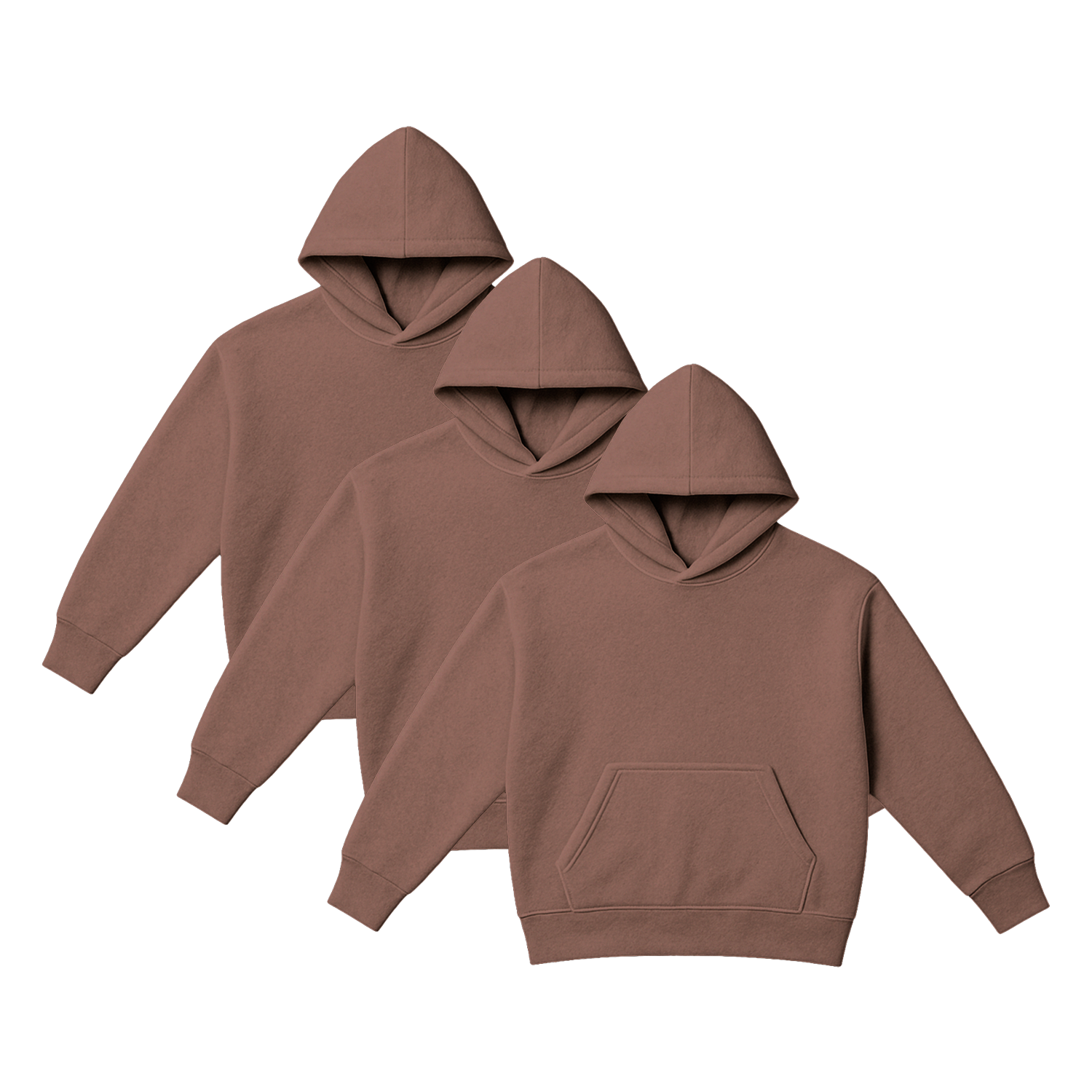 Pack x3 Polera Sudadera Hoodie Color Topo Unisex 100% Algodon