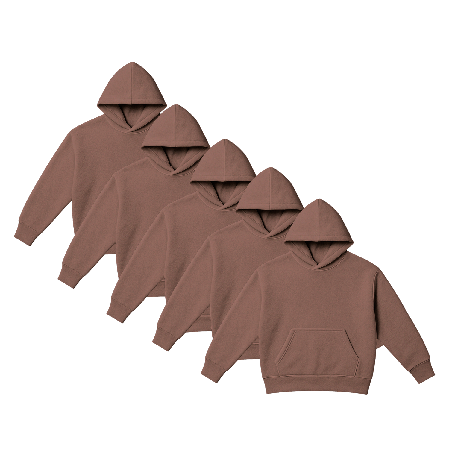 Pack x5 Polera Sudadera Hoodie Color Topo Unisex 100% Algodon