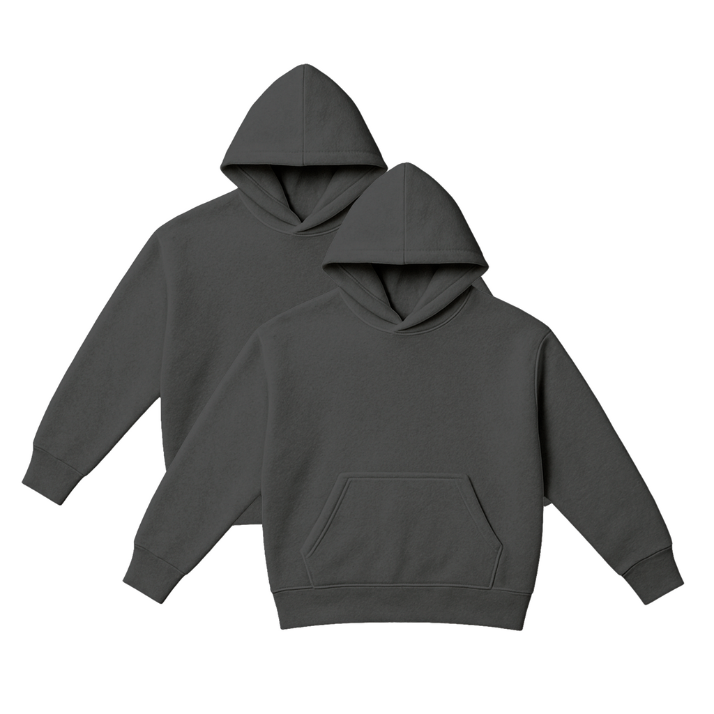 Pack x2 Polera Sudadera Hoodie Color Plomo Unisex 100% Algodon