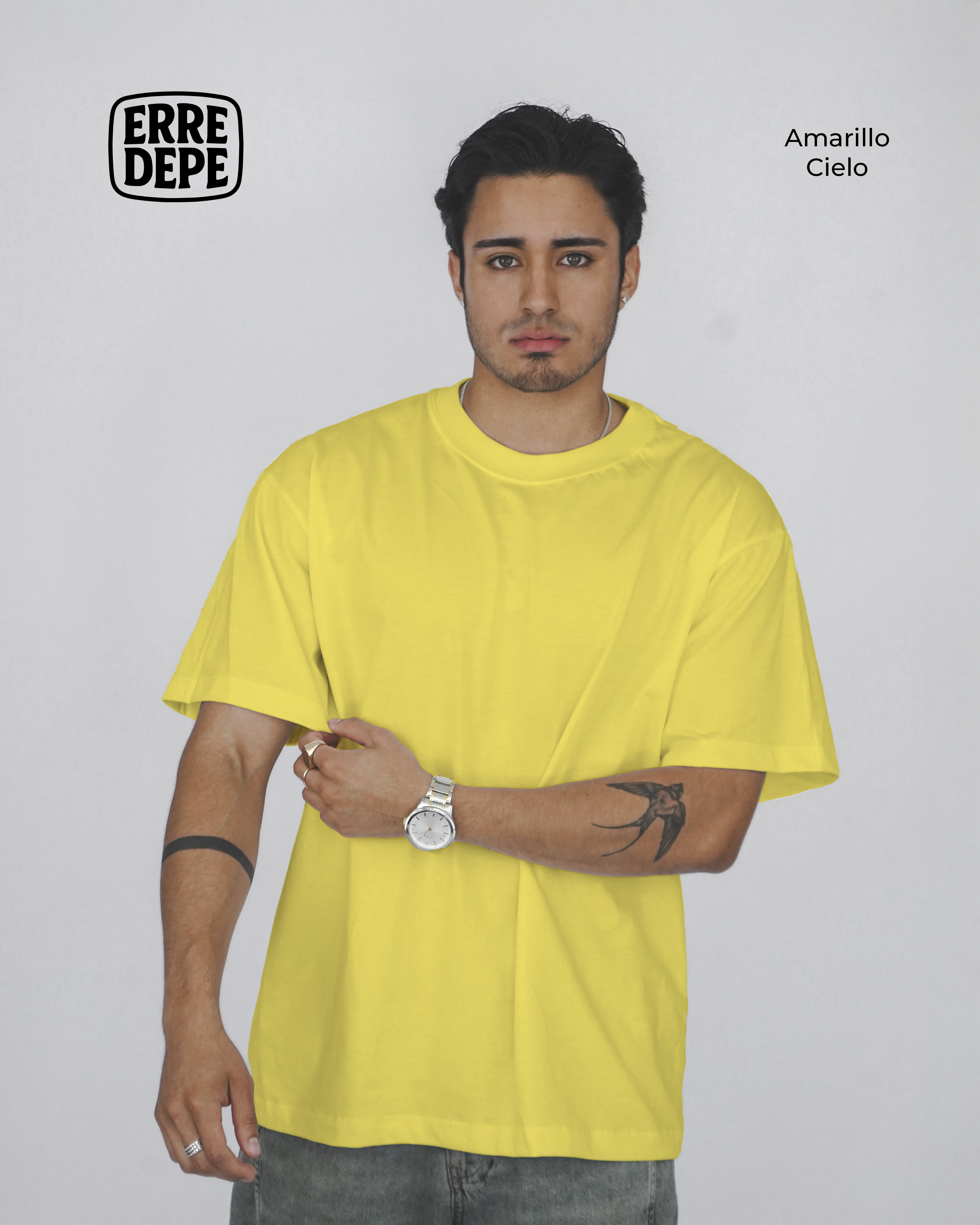 Pack 10 Polos Oversize Color Amarillo Cielo 100% Algodon