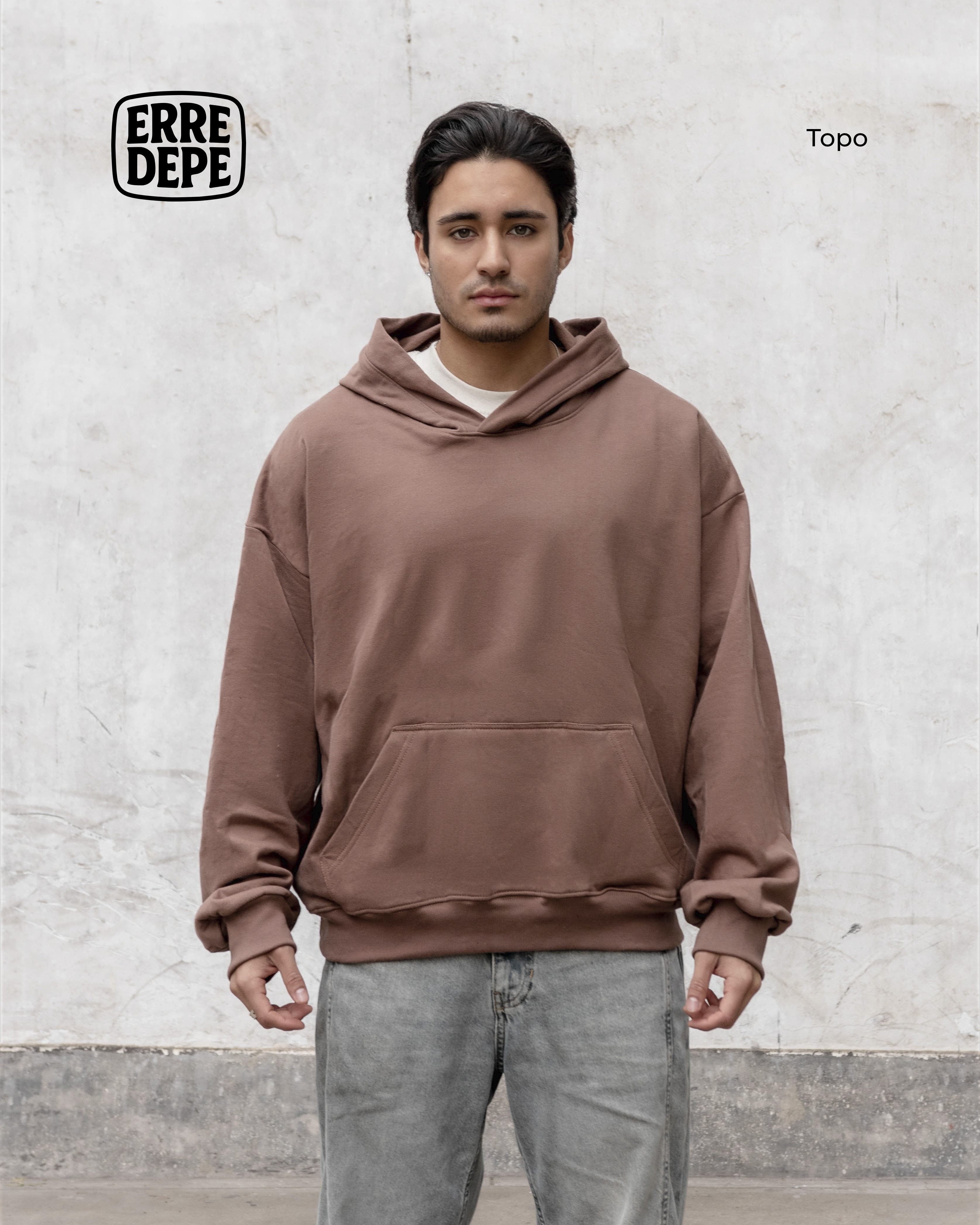 Polera Sudadera Hoodie Color Topo Unisex 100% Algodon